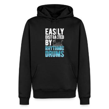 Leicht Abgelenkt Von Rhythmischen Trommeln - Männer Premium Bio Hoodie - Schwarz - Vorne - Nico (187cm)