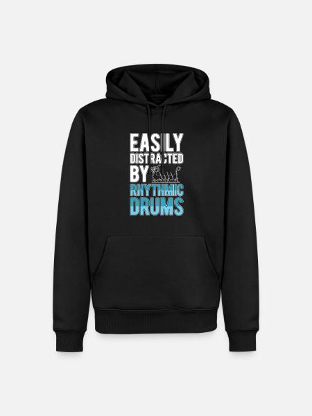 Slightly distracted by rhythmic drums - Men’s Premium Organic Hoodie - black