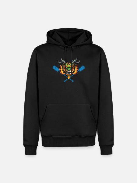 Kite and paddle dragon boat race paddler - Men’s Premium Organic Hoodie - black