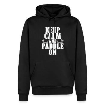 Behalten Sie Ruhe Und Paddeln Sie Mit Dem Dragon - Männer Premium Bio Hoodie - Schwarz - Vorne - Nico (187cm)