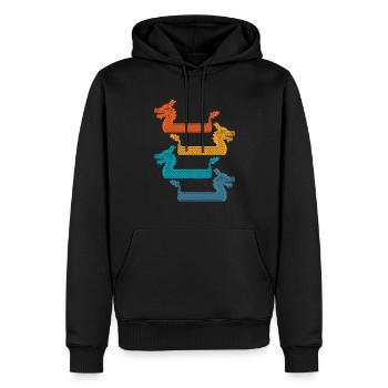 Retro-drachenboot-paddler, Die Kanu Paddeln - Männer Premium Bio Hoodie - Schwarz - Vorne - Nico (187cm)