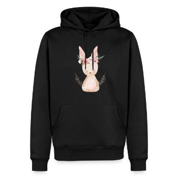 Niedlicher Osterhase - Männer Premium Bio Hoodie - Schwarz - Vorne - Nico (187cm)