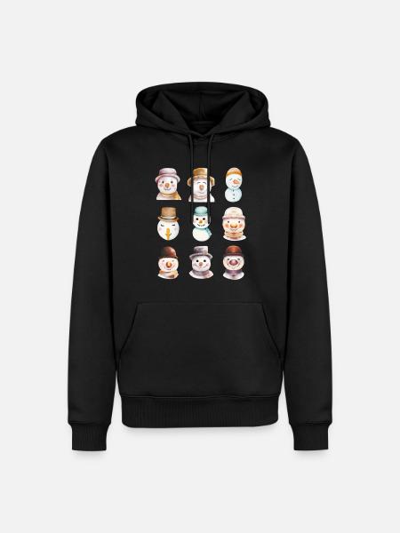 Snowman Faces - Men’s Premium Organic Hoodie - black