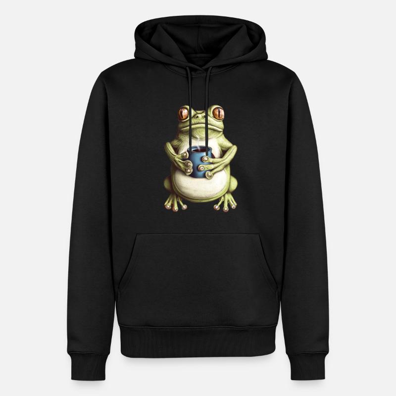 Café de grenouille crapaud - Sweat à capuche Premium bio Homme - noir