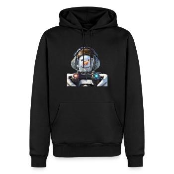 Schneemann Gaming Gamer - Männer Premium Bio Hoodie - Schwarz - Vorne - Nico (187cm)