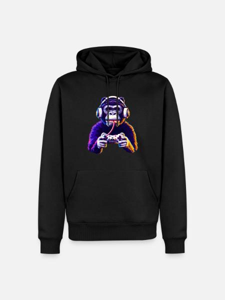 Gamer Monkey Play - Men’s Premium Organic Hoodie - black