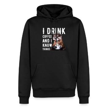 Kaffee Coffeeshop - Männer Premium Bio Hoodie - Schwarz - Vorne - Nico (187cm)