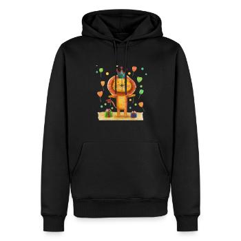 Jour d’anniversaire Léo - Sweat à capuche Premium bio Homme - noir - Devant - Nico (187cm)