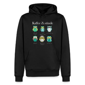 Kaffee Eulen Frauen Kaffeeliebhaber - Männer Premium Bio Hoodie - Schwarz - Vorne - Nico (187cm)