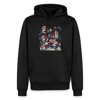 Wildflower Frauen Floral Bunte Blumen - Männer Premium Bio Hoodie - Schwarz - Vorne - Nico (187cm)