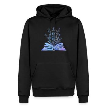 Livres de fleurs sauvages Lire Femmes Jardinage - Sweat à capuche Premium bio Homme - noir - Devant - Nico (187cm)