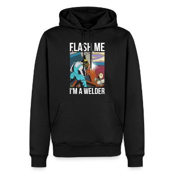 Flash Me im A Welder Welder Cadeau - Sweat à capuche Premium bio Homme - noir - Devant - Nico (187cm)