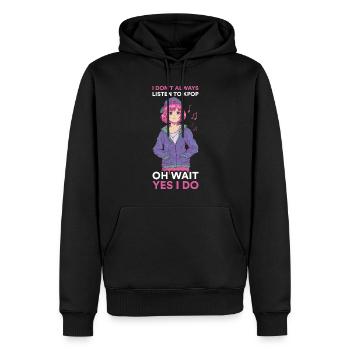Je n’écoute pas toujours Kpop Kpop Gift - Sweat à capuche Premium bio Homme - noir - Devant - Nico (187cm)