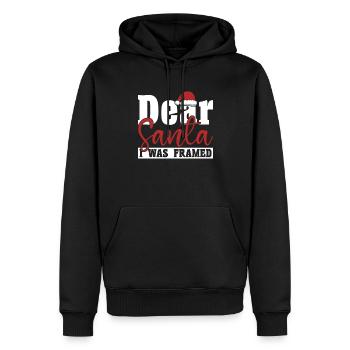 Lieber Weihnachtsmann, Ich Wurde Gerahmt, Lustiges - Männer Premium Bio Hoodie - Schwarz - Vorne - Nico (187cm)