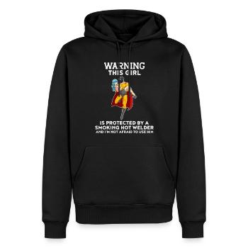 Protected By Welder Schweißer Geschenk - Männer Premium Bio Hoodie - Schwarz - Vorne - Nico (187cm)