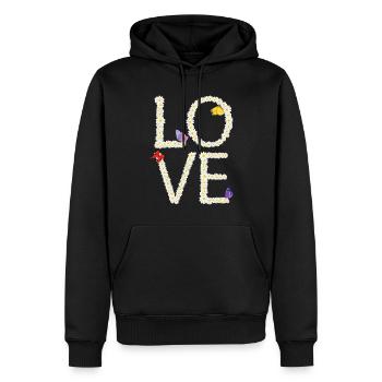 Love Daisy Butterfly Femmes Fleurs - Sweat à capuche Premium bio Homme - noir - Devant - Nico (187cm)
