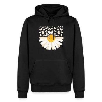 Marguerites Papillons Fleurs Femmes - Sweat à capuche Premium bio Homme - noir - Devant - Nico (187cm)
