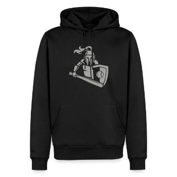Mittelalterlicher Ritter Baseball - Männer Premium Bio Hoodie - Schwarz - Vorne - Nico (187cm)