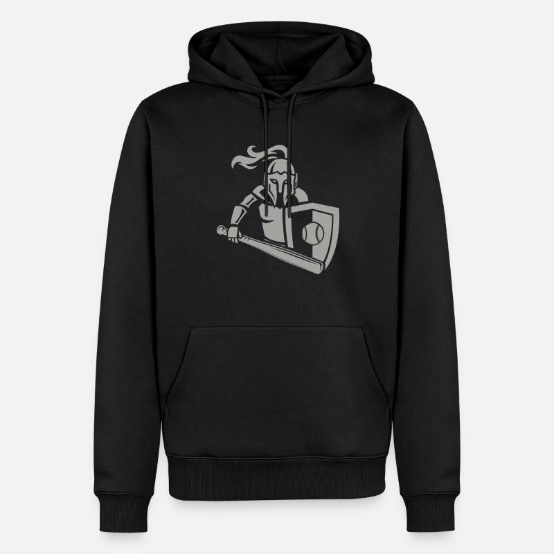 Mittelalterlicher Ritter Baseball - Männer Premium Bio Hoodie - Schwarz