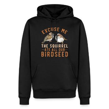 Spatz Vogelfutterhaus Garten Eichhörnchen Problem - Männer Premium Bio Hoodie - Schwarz - Vorne - Nico (187cm)