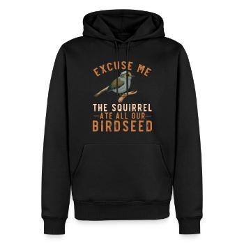 Bird Feeding Joke Garden Squirrel Problem - Men’s Premium Organic Hoodie - black - Front - Nico (187cm)