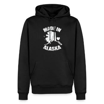 Fabriqué dans l’État de l’Alaska États-Unis Amérique - Sweat à capuche Premium bio Homme - noir - Devant - Nico (187cm)