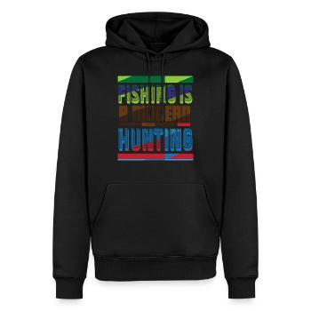 2 Angeln ist eine moderne Jagd - Männer Premium Bio Hoodie - Schwarz - Vorne - Nico (187cm)