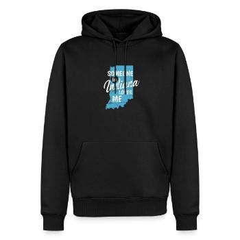 Indiana Quelqu’un dans l’Indiana m’aime USA Amérique - Sweat à capuche Premium bio Homme - noir - Devant - Nico (187cm)