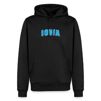 Iowa États-Unis Amérique État - Sweat à capuche Premium bio Homme - noir - Devant - Nico (187cm)