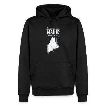 Maine Someone in Maine loves Me USA America - Sweat à capuche Premium bio Homme - noir - Devant - Nico (187cm)