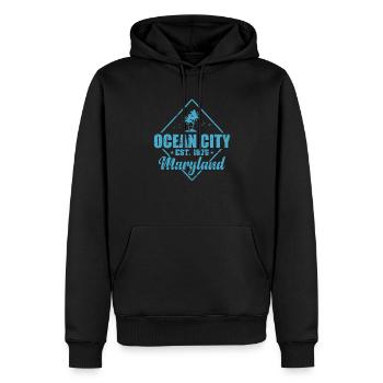 Maryland Ocean City est. 1875 États-Unis Amérique - Sweat à capuche Premium bio Homme - noir - Devant - Nico (187cm)