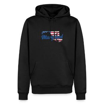 Maryland USA Flagge in Karte Amerika - Männer Premium Bio Hoodie - Schwarz - Vorne - Nico (187cm)