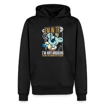 Ingenieur Ich streite nicht Lustiger Ingenieur - Männer Premium Bio Hoodie - Schwarz - Vorne - Nico (187cm)