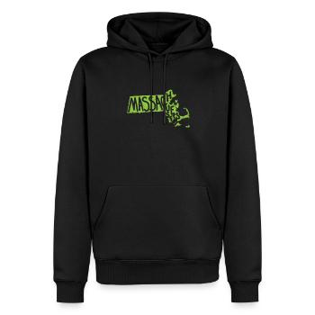 Massachusetts Karten Umriss USA Amerika - Männer Premium Bio Hoodie - Schwarz - Vorne - Nico (187cm)