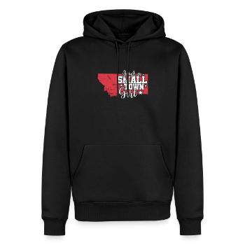 Montana Just a Small Town Girl USA Amerika - Männer Premium Bio Hoodie - Schwarz - Vorne - Nico (187cm)