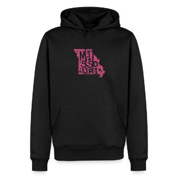Missouri Carte Contour USA Amérique - Sweat à capuche Premium bio Homme - noir - Devant - Nico (187cm)