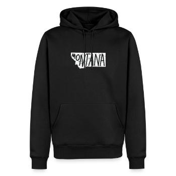 Montana Carte Contour États-Unis États-Unis Amérique - Sweat à capuche Premium bio Homme - noir - Devant - Nico (187cm)