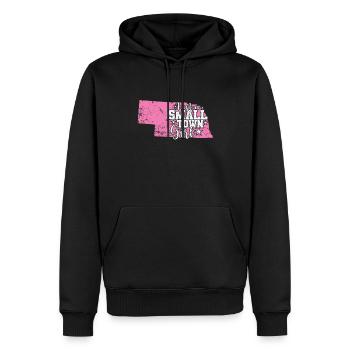 Nebraska Just a Small Town Girl USA Amerika - Männer Premium Bio Hoodie - Schwarz - Vorne - Nico (187cm)