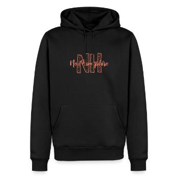 New Hampshire NH lettre USA Amérique - Sweat à capuche Premium bio Homme - noir - Devant - Nico (187cm)