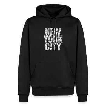 New York City USA Amerika Bundesstaat - Männer Premium Bio Hoodie - Schwarz - Vorne - Nico (187cm)