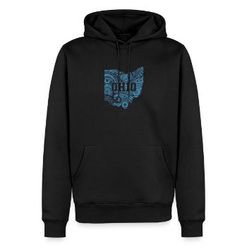 Ohio Muster in Karte USA Amerika - Männer Premium Bio Hoodie - Schwarz - Vorne - Nico (187cm)