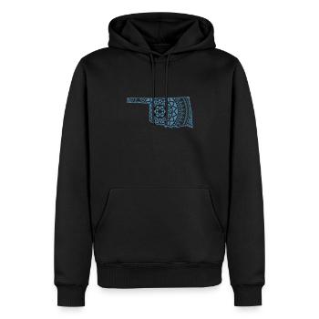 Oklahoma pattern in map outline USA America - Men’s Premium Organic Hoodie - black - Front - Nico (187cm)