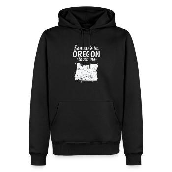Oregon Quelqu’un dans l’Oregon aime Me USA - Sweat à capuche Premium bio Homme - noir - Devant - Nico (187cm)