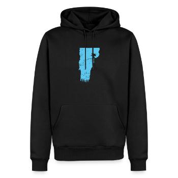 Vermont Carte Contour Ski USA Amérique - Sweat à capuche Premium bio Homme - noir - Devant - Nico (187cm)