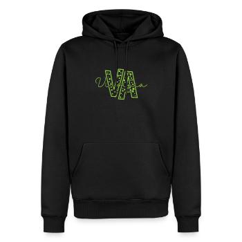 Virginie VA lettre USA Amérique - Sweat à capuche Premium bio Homme - noir - Devant - Nico (187cm)