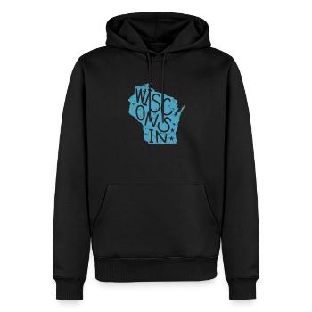 Wisconsin États-Unis Amérique État - Sweat à capuche Premium bio Homme - noir - Devant - Nico (187cm)
