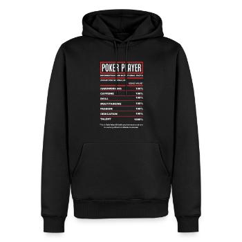 Joueur de poker Joueur de poker Cadeau de poker - Sweat à capuche Premium bio Homme - noir - Devant - Nico (187cm)