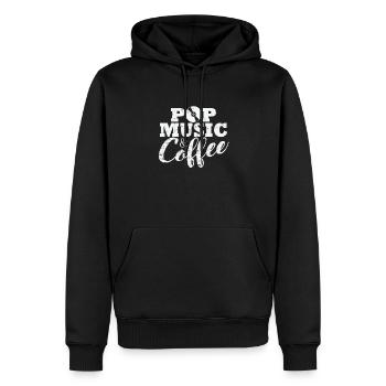 Pop Music and Coffee Sänger Stars - Männer Premium Bio Hoodie - Schwarz - Vorne - Nico (187cm)