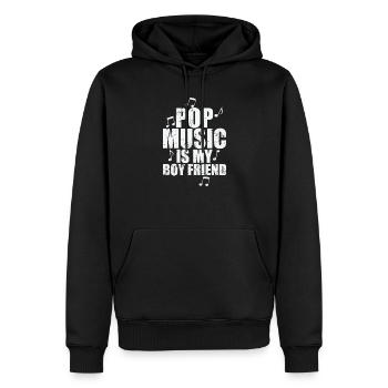 La musique pop est mon petit ami Singer Stars - Sweat à capuche Premium bio Homme - noir - Devant - Nico (187cm)
