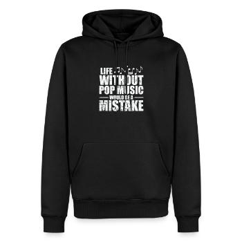 La vie sans musique pop est une erreur Sänger - Sweat à capuche Premium bio Homme - noir - Devant - Nico (187cm)